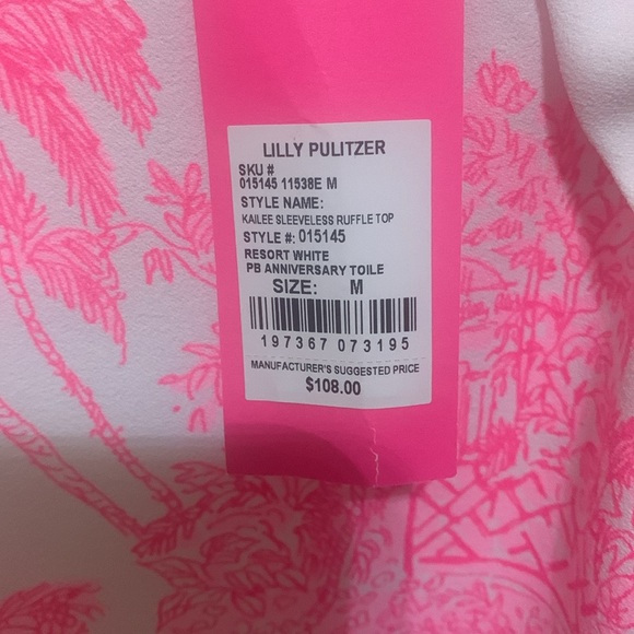 NWT Lilly Pulitzer Kailee Sleeveless Ruffle Top - Picture 6 of 9